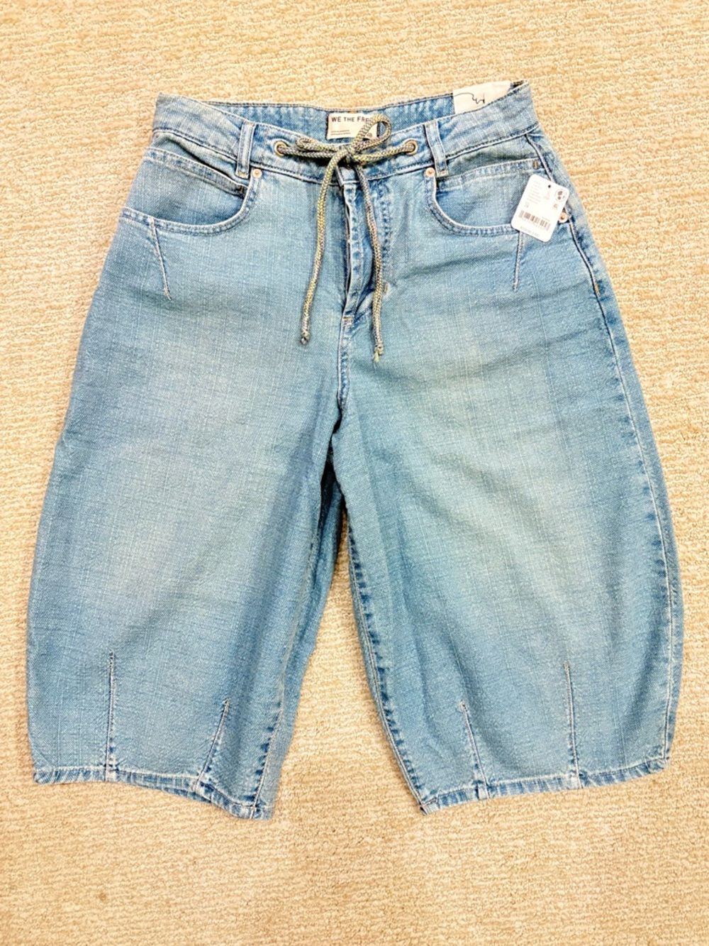 NWT Free People x We The Free Amanda Cropped Barrel Denim Jeans in Amor Waist - Picture 7 of 11